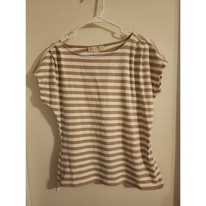 Michael Kors Striped Angeled Top Size L